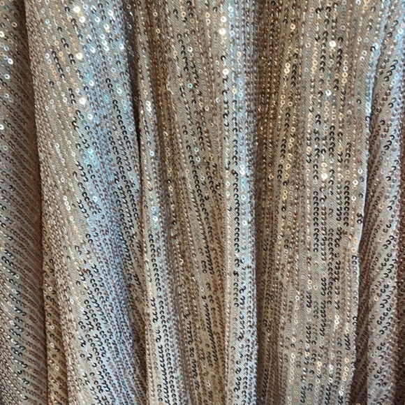 ASOS Collective the Label Curve exclusive wrap sequin mini dress in rose gold - Picture 13 of 15